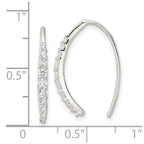 FJC Finejewelers 925 Sterling Silver Dangle Polished CZ Threader Earrings 20 x 2 mm