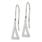 FJC Finejewelers 925 Sterling Silver Polished Triangle CZ Dangle Earrings 33 x 7 mm