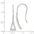 FJC Finejewelers 925 Sterling Silver Polished Triangle CZ Dangle Earrings 33 x 7 mm