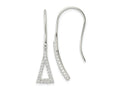 FJC Finejewelers 925 Sterling Silver Polished Triangle CZ Dangle Earrings 33 x 7 mm