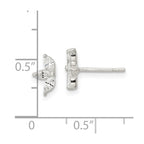 FJC Finejewelers 925 Sterling Silver Button Polished Marquise CZ Flower Post Earrings 8 x 5 mm