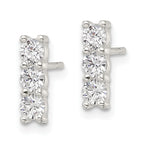 FJC Finejewelers 925 Sterling Silver Dangle Polished Three CZ Post Earrings 10 x 3 mm