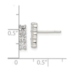 FJC Finejewelers 925 Sterling Silver Dangle Polished Three CZ Post Earrings 10 x 3 mm