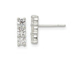 FJC Finejewelers 925 Sterling Silver Dangle Polished Three CZ Post Earrings 10 x 3 mm