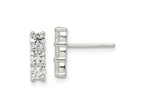 FJC Finejewelers 925 Sterling Silver Dangle Polished Three CZ Post Earrings 10 x 3 mm