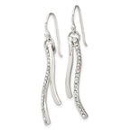 FJC Finejewelers 925 Sterling Silver Polished CZ Wavy Bar Dangle Shephard Hook Earrings 42 x 8 mm