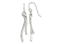 FJC Finejewelers 925 Sterling Silver Polished CZ Wavy Bar Dangle Shephard Hook Earrings 42 x 8 mm