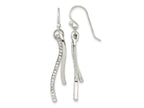 FJC Finejewelers 925 Sterling Silver Polished CZ Wavy Bar Dangle Shephard Hook Earrings 42 x 8 mm