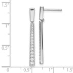 FJC Finejewelers 925 Sterling Silver Rhodium Plated Polished CZ Tapered Post Dangle Earrings 33 x 3 mm