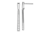 FJC Finejewelers 925 Sterling Silver Rhodium Plated Polished CZ Tapered Post Dangle Earrings 33 x 3 mm