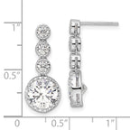 FJC Finejewelers 925 Sterling Silver  Polished Round CZ Post Dangle Earrings 22 x 4 mm (range)