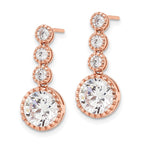 FJC Finejewelers 925 Sterling Silver Rose-tone Polished Round CZ Post Dangle Earrings 22 x 4 mm (range)