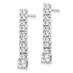 FJC Finejewelers 925 Sterling Silver Rhodium Plated Polished CZ Post Dangle Earrings 26 x 3 mm (range)