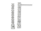 FJC Finejewelers 925 Sterling Silver Rhodium Plated Polished CZ Post Dangle Earrings 26 x 3 mm (range)