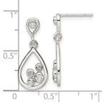 FJC Finejewelers 925 Sterling Silver Polished CZ Teardrop Dangle Post Earrings 23 x 9 mm