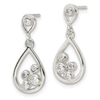 FJC Finejewelers 925 Sterling Silver Polished CZ Teardrop Dangle Post Earrings 23 x 9 mm