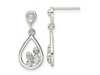 FJC Finejewelers 925 Sterling Silver Polished CZ Teardrop Dangle Post Earrings 23 x 9 mm