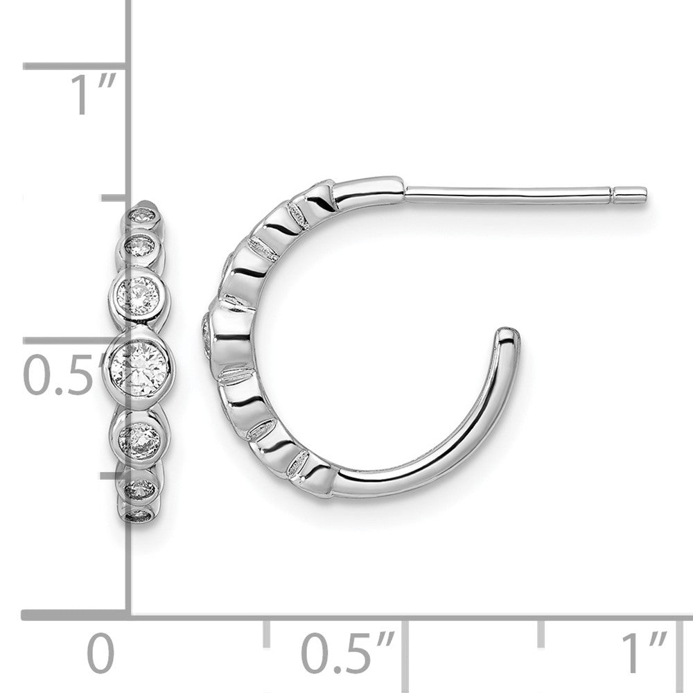 FJC Finejewelers 925 Sterling Silver Rhodium Plated CZ Post Hoop Earrings 14 x 14 mm
