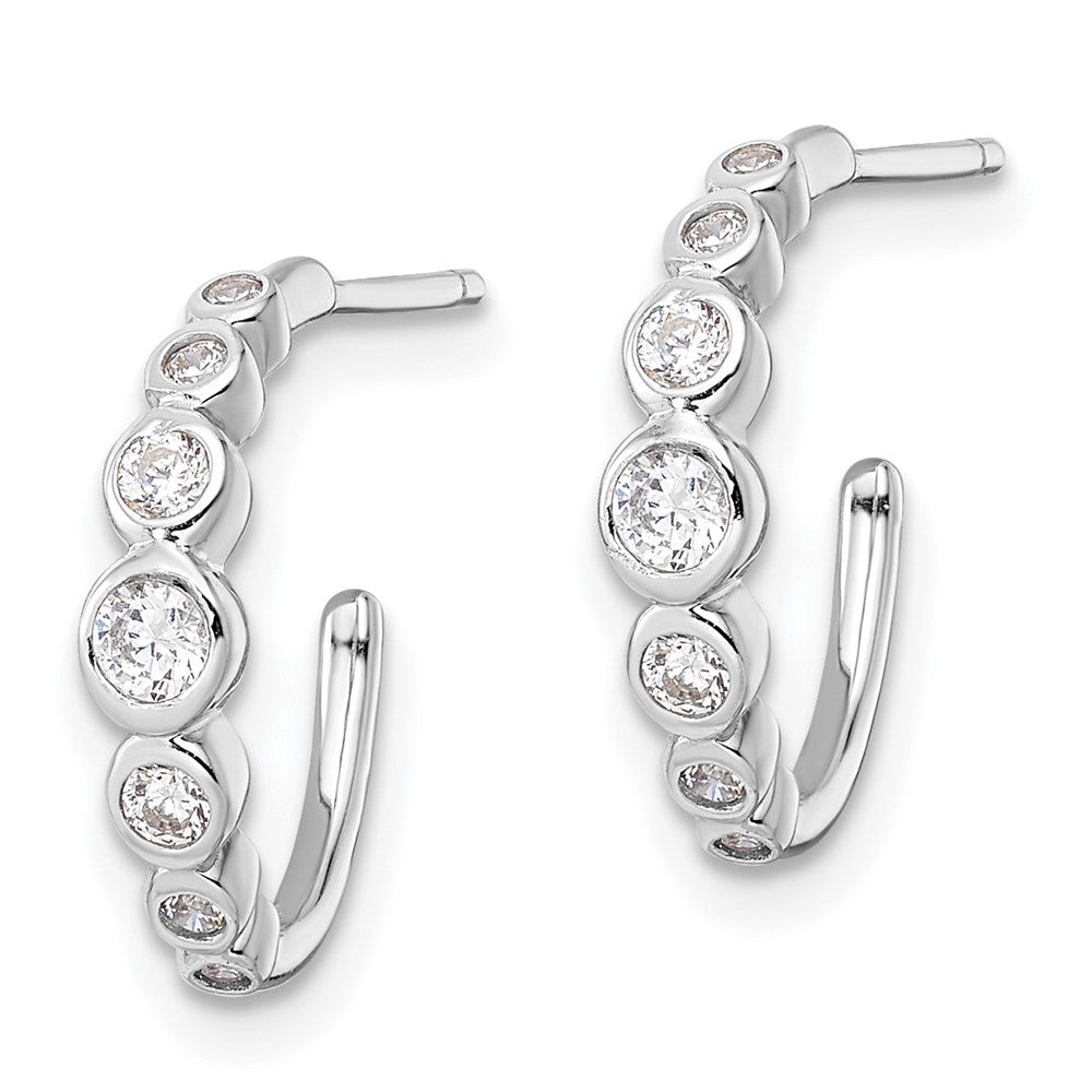 FJC Finejewelers 925 Sterling Silver Rhodium Plated CZ Post Hoop Earrings 14 x 14 mm