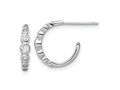 FJC Finejewelers 925 Sterling Silver Rhodium Plated CZ Post Hoop Earrings 14 x 14 mm