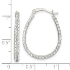 FJC Finejewelers 925 Sterling Silver CZ Oval Hoop Earrings 27 x 20 mm