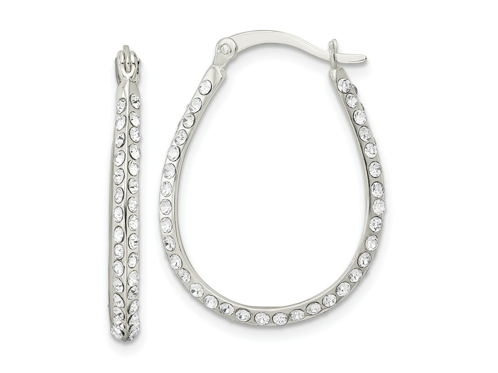 FJC Finejewelers 925 Sterling Silver CZ Oval Hoop Earrings 27 x 20 mm