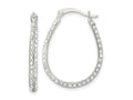 FJC Finejewelers 925 Sterling Silver CZ Oval Hoop Earrings 27 x 20 mm