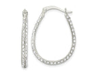 FJC Finejewelers 925 Sterling Silver CZ Oval Hoop Earrings 27 x 20 mm