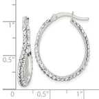 FJC Finejewelers 925 Sterling Silver CZ Oval Hoop Earrings 26 x 20 mm