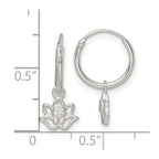 FJC Finejewelers 925 Sterling Silver Polished CZ Dangle Lotus Endless Hoop Earrings 18 x 12 mm