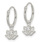 FJC Finejewelers 925 Sterling Silver Polished CZ Dangle Lotus Endless Hoop Earrings 18 x 12 mm