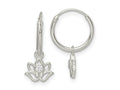 FJC Finejewelers 925 Sterling Silver Polished CZ Dangle Lotus Endless Hoop Earrings 18 x 12 mm