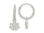 FJC Finejewelers 925 Sterling Silver Polished CZ Dangle Lotus Endless Hoop Earrings 18 x 12 mm