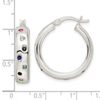 FJC Finejewelers 925 Sterling Silver Polished Multi-color CZ Circle Hoop Earrings 25 x 25 mm