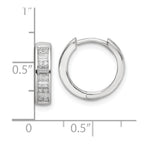FJC Finejewelers 925 Sterling Silver Polished Rhodium Plated CZ Hinged Hoop Earrings 14 x 14 mm