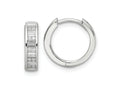 FJC Finejewelers 925 Sterling Silver Polished Rhodium Plated CZ Hinged Hoop Earrings 14 x 14 mm