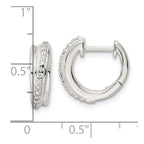 FJC Finejewelers 925 Sterling Silver Polished CZ Hinged Hoop Earrings 15 x 15 mm