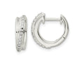 FJC Finejewelers 925 Sterling Silver Polished CZ Hinged Hoop Earrings 15 x 15 mm