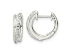 FJC Finejewelers 925 Sterling Silver Polished CZ Hinged Hoop Earrings 15 x 15 mm