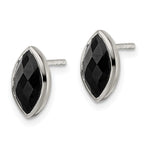 FJC Finejewelers 925 Sterling Silver Button Polished Marquise Onyx Post Earrings 11 x 6 mm