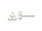 FJC Finejewelers 925 Sterling Silver Button Rhod-plated Created Opal Cluster Post Earrings 6 x 7 mm