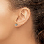 FJC Finejewelers 925 Sterling Silver Button Rhod-plated Created Opal and CZ Halo Post Earrings 6 x 6 mm