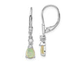 FJC Finejewelers 925 Sterling Silver Dangle  CZ and Created Opal Teardrop Leverback Earrings 29 x 5 mm