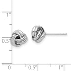 FJC Finejewelers 925 Sterling Silver Button Rhodium Plated Post Polished Love Knot Earrings 7 x 8 mm