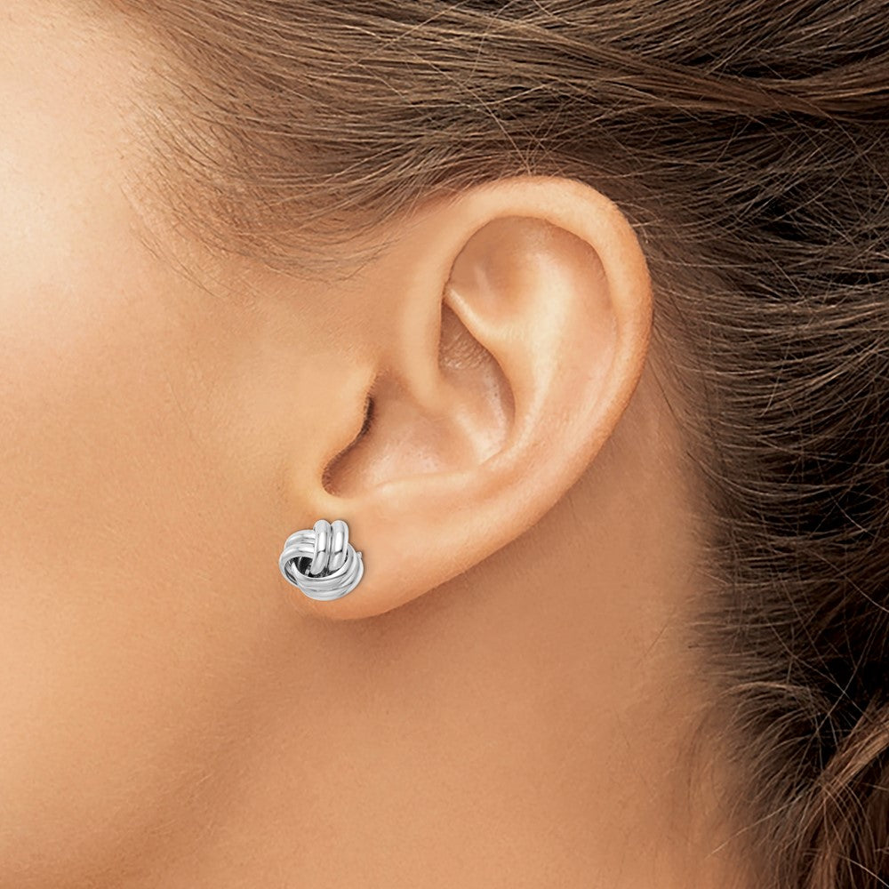 FJC Finejewelers 925 Sterling Silver Button Rhodium Plated Post Love Knot Earrings 10 x 10 mm