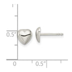 FJC Finejewelers 925 Sterling Silver Button Polished Heart Post Earrings 6 x 6 mm