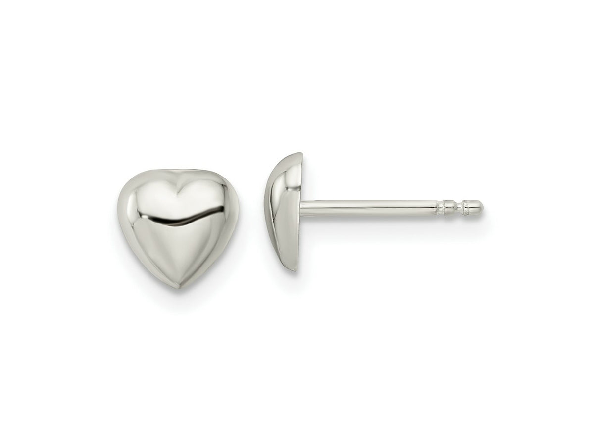 FJC Finejewelers 925 Sterling Silver Button Polished Heart Post Earrings 6 x 6 mm