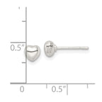 FJC Finejewelers 925 Sterling Silver Button Polished Puffed Heart Post Earrings 5 x 5 mm