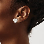 FJC Finejewelers 925 Sterling Silver Button Polished Puffed Heart Post Earrings 7 x 7 mm