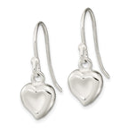 FJC Finejewelers 925 Sterling Silver Polished Heart Dangle Shephard Hook Earrings 22 x 7 mm